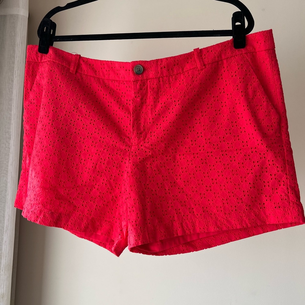 Merona shorts, brand new! Never worn. Size:18. Melon red color, eyelet fabric